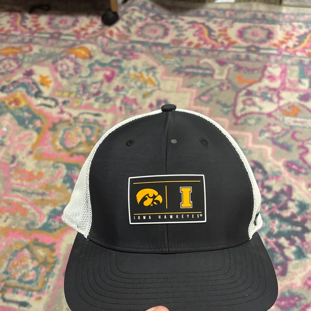 Iowa Hawkeyes Black and White Cap